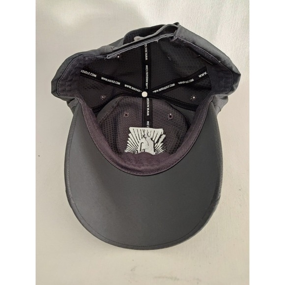 NWT Nike Golf Hat Lightweight Gray Black 247077-060 Art Deco Skyscraper Logo - Picture 8 of 12